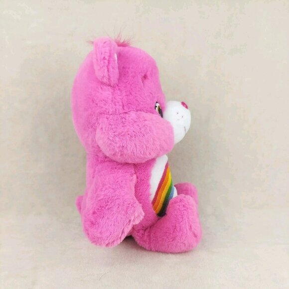 Care Bears Cheer Bear Plush Stuffed Animal Pink Rainbow Belly And Hearts - Picture 5 of 9
